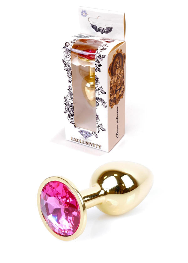 Analausatz Roségold mit rosafarbenem Stein - 7 cm