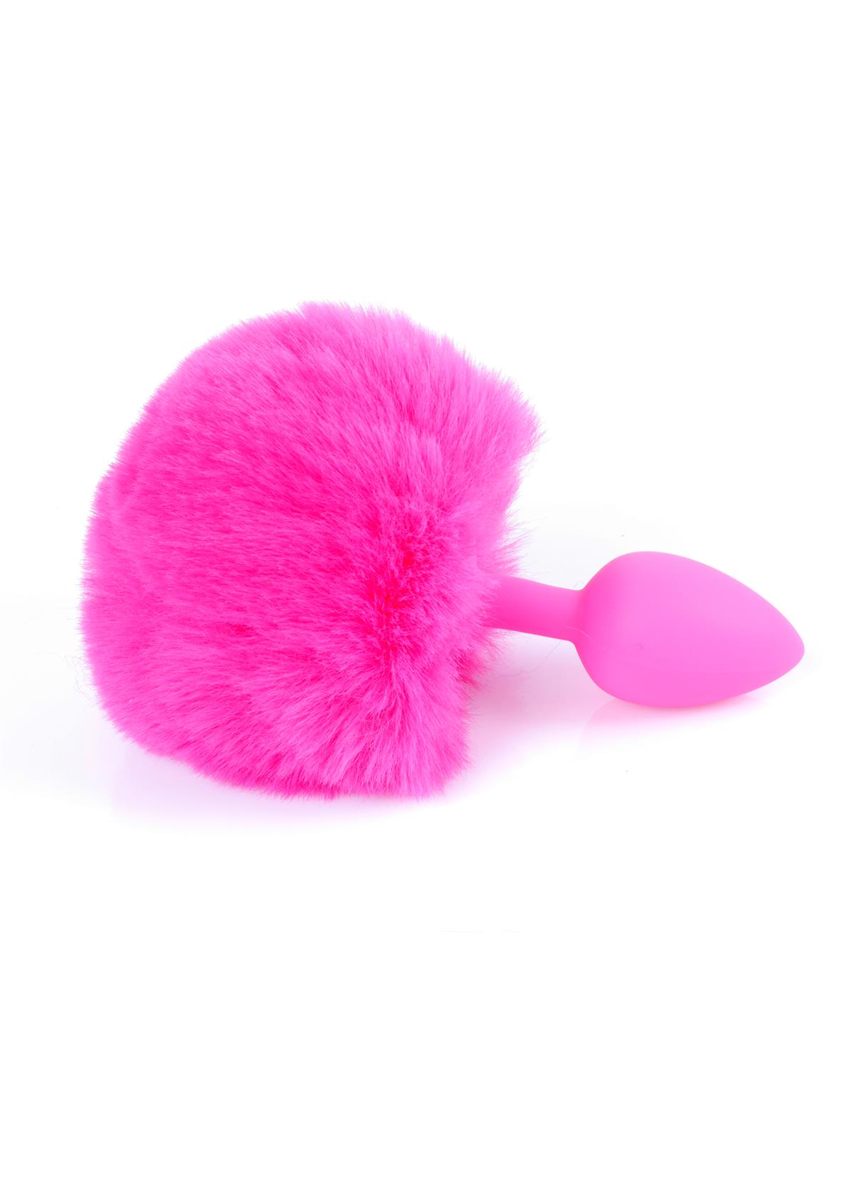 Bossoftoys - 64-00099 - Pink Silicone Anal Plug with bunny tail Pink - length 6.5 cm - dia 2.7 cm - color window box