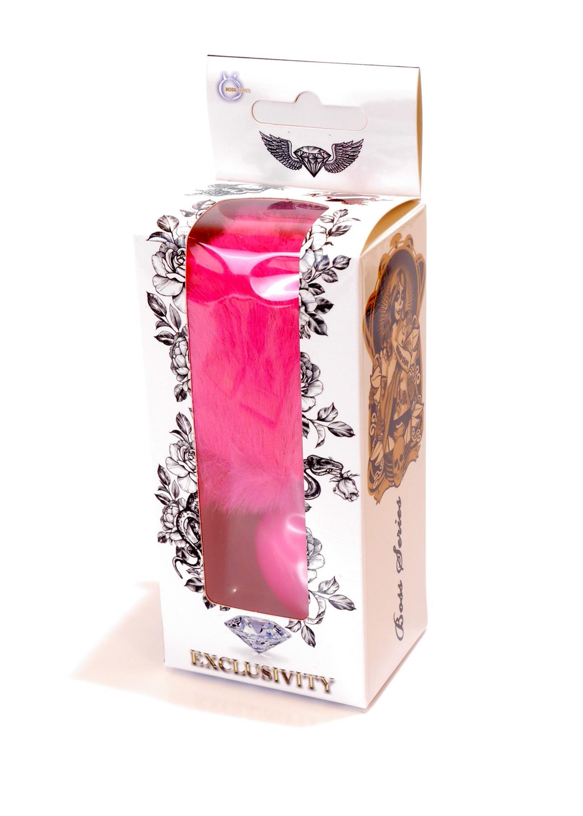 Bossoftoys - 64-00099 - Pink Silicone Anal Plug with bunny tail Pink - length 6.5 cm - dia 2.7 cm - color window box