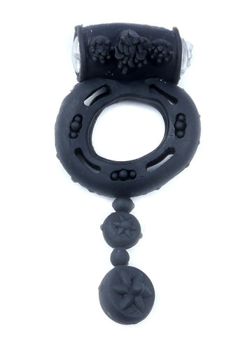 Vibrating Cock Ring Black - Batteries Included