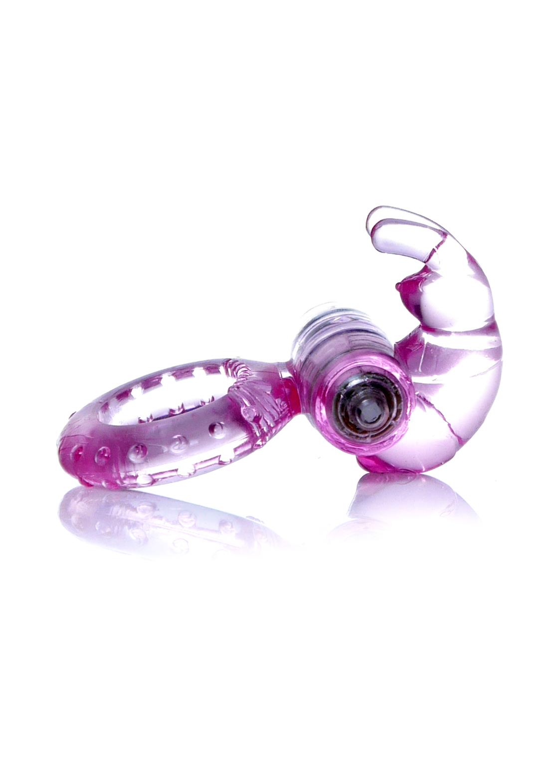 Bossoftoys - 67-00047 - Rabbit Vibrating Cockring - 7.5 cm - Pink - batteries included - packed in strong blister
