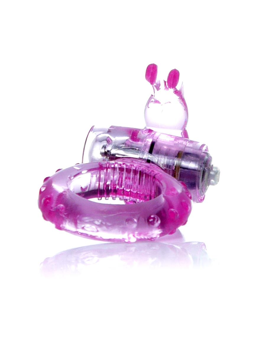 Bossoftoys - 67-00047 - Rabbit Vibrating Cockring - 7.5 cm - Pink - batteries included - packed in strong blister