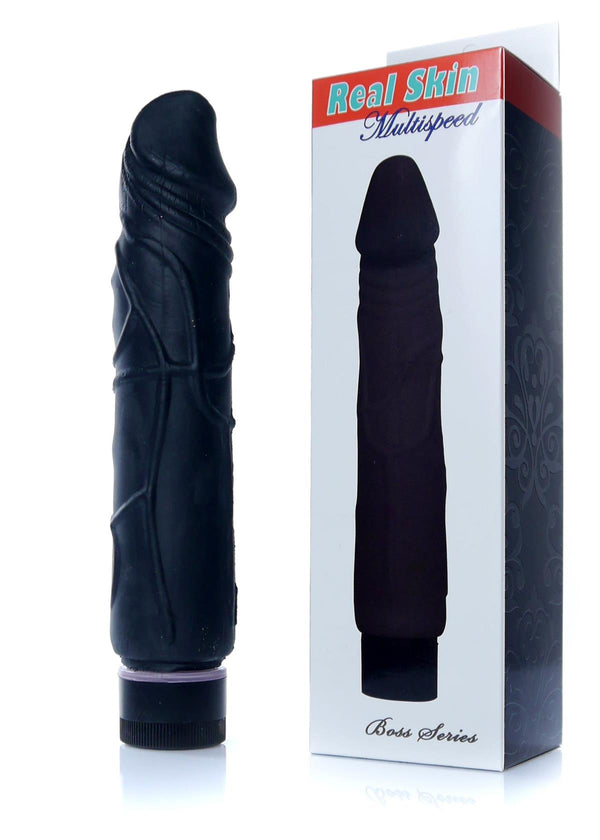 Real Skin Realistische Vibrator Zwart 22 cm