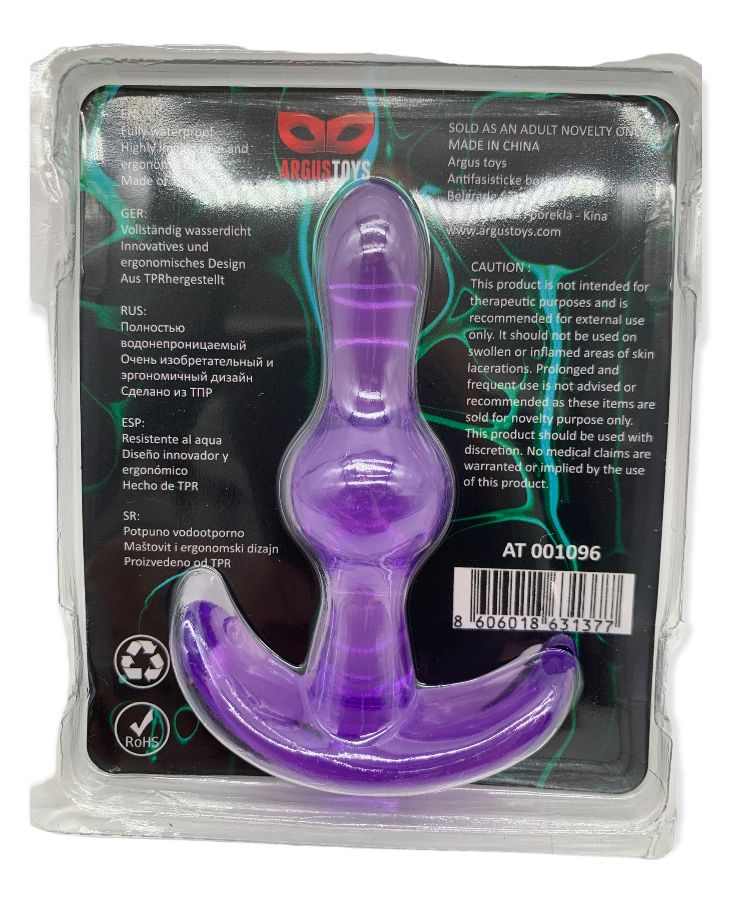 Argus T-Plug Mini Paars - Verpakt in Sterke Blister - AT 001096