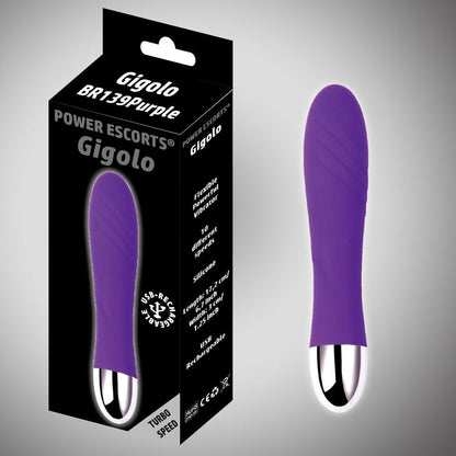 Power Escorts Gigolo G Spot Vibrator - Purple - Rechargeable - BR139