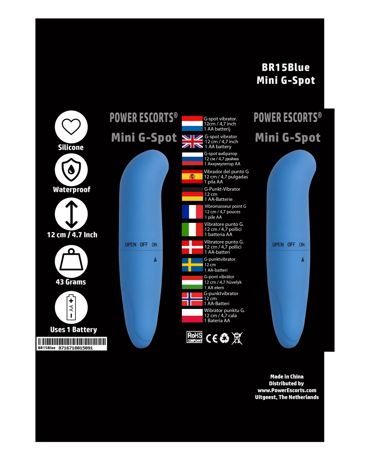 Power Escorts - BR15 - Mini G Spot Vibrator Blue