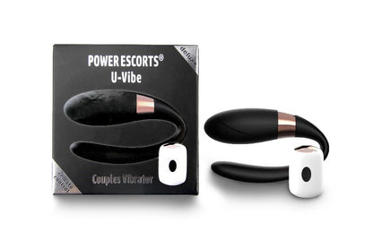 Power Escorts - BR151 Black - U-Vibe Couple Vibrator - Remote Control - 7 Functions