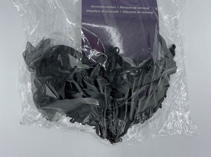Power Escorts  - BR205- Luxury Venetian Love Mask - Black - with Stone - Adjustable - Fetish Power - Kinky Mask - Plastic bag
