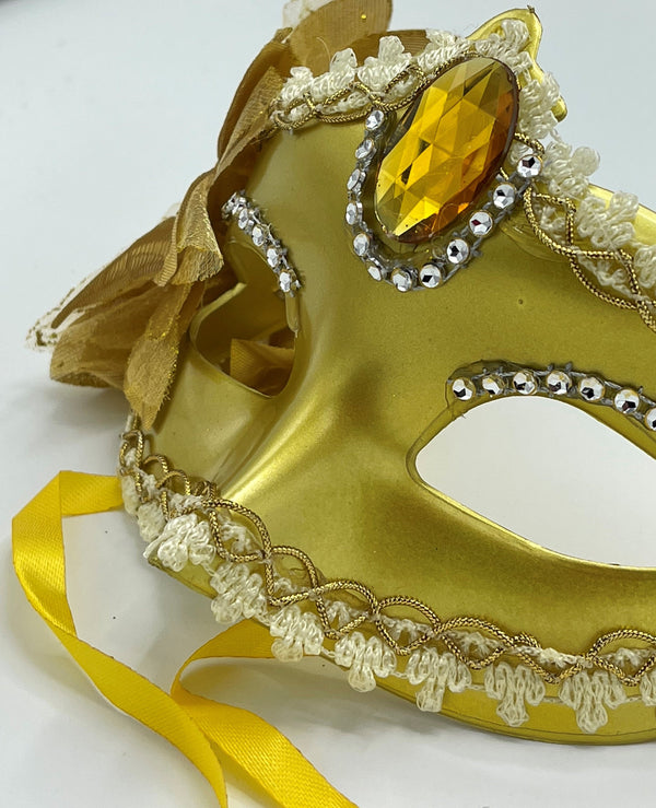 Venetiaans Masker Goud met Steen - Verstelbaar