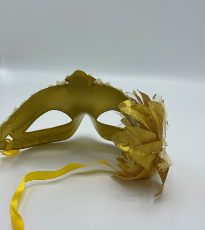 Power Escorts  - BR205- Luxury Venetian Love Mask - Gold - with Stone - Adjustable - Fetish Power - Kinky Mask - Plastic bag