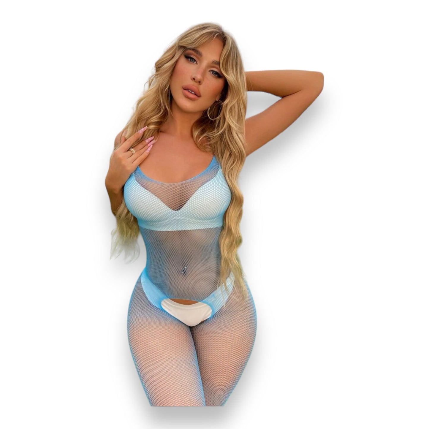 Verleidelijke Sexy Body Stocking - Blauw - One Size Fits Most - Bulk Aanbieding