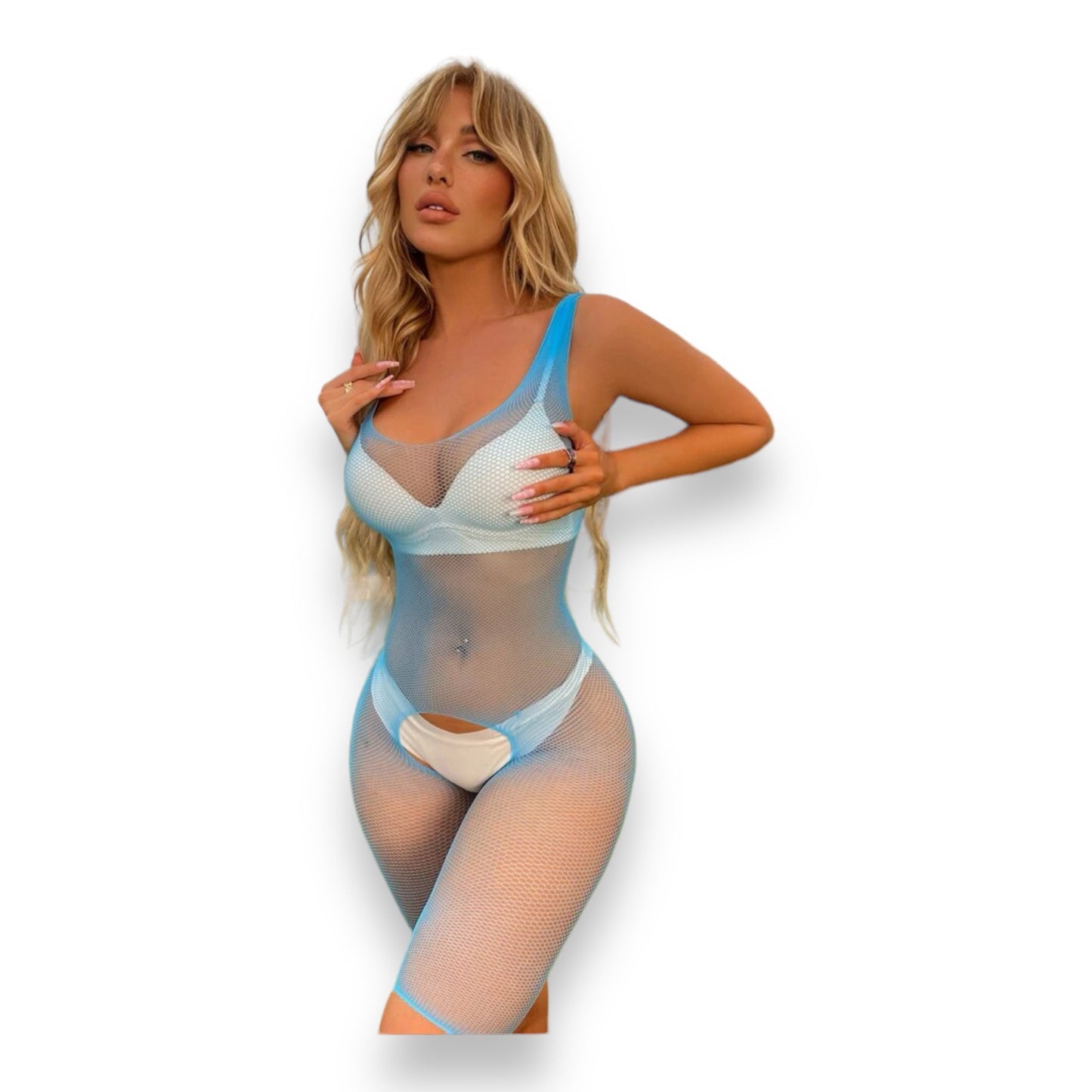 Verleidelijke Sexy Body Stocking - Blauw - One Size Fits Most - Bulk Aanbieding