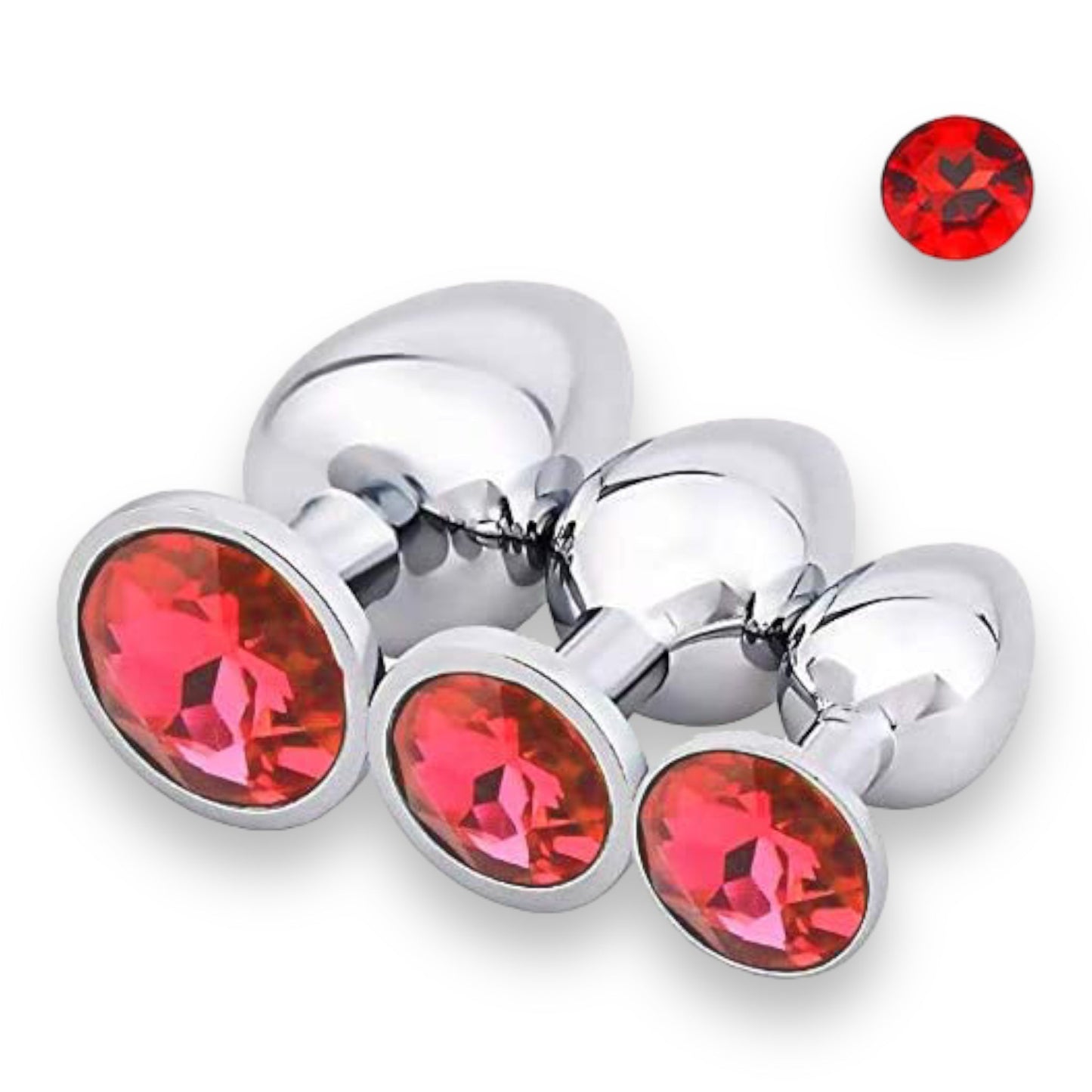 Metalen Butt Plug Set van 3 Pluggen in 3 maten en in  6 verschillende kleuren