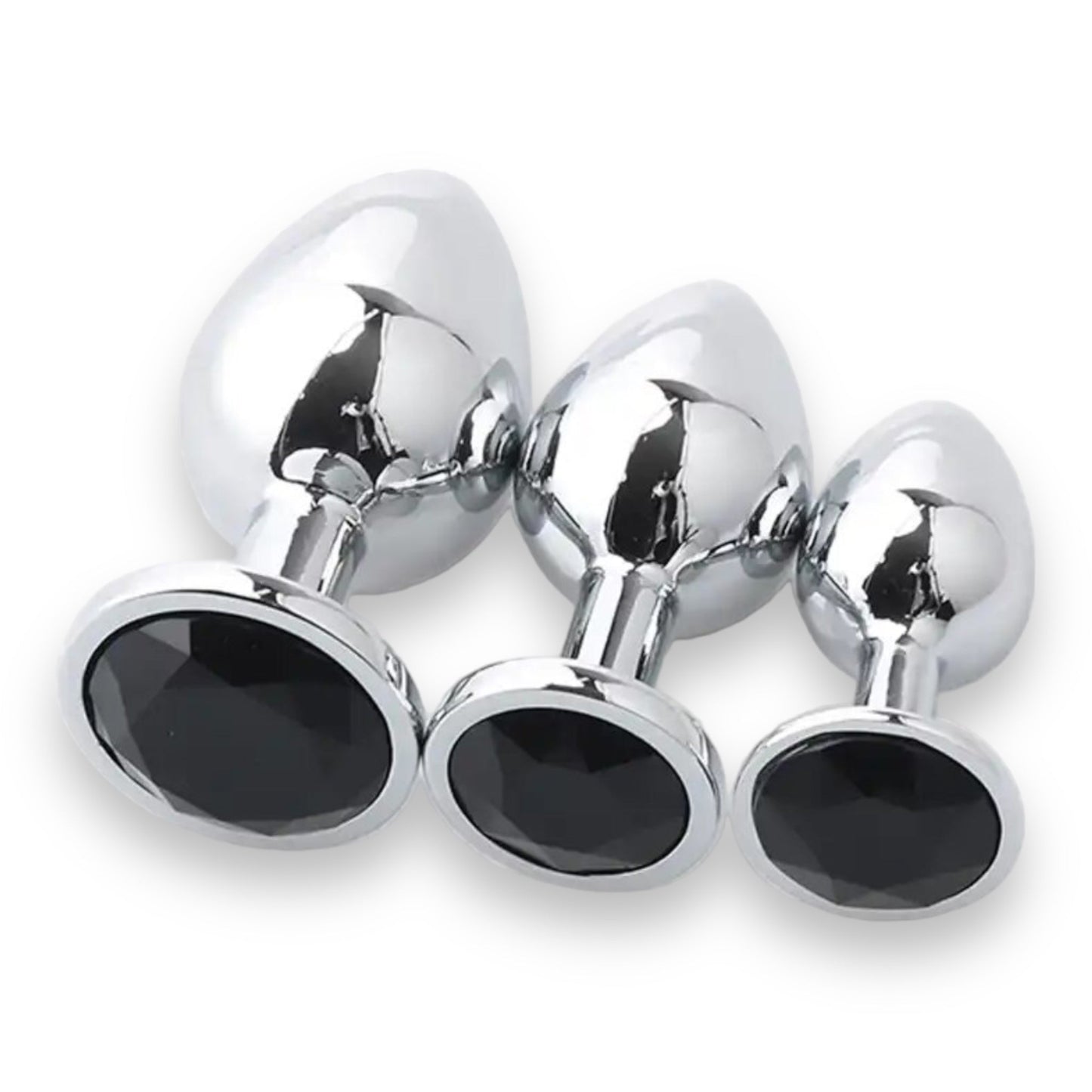 Metalen Butt Plug Set van 3 Pluggen in 3 maten en in  6 verschillende kleuren