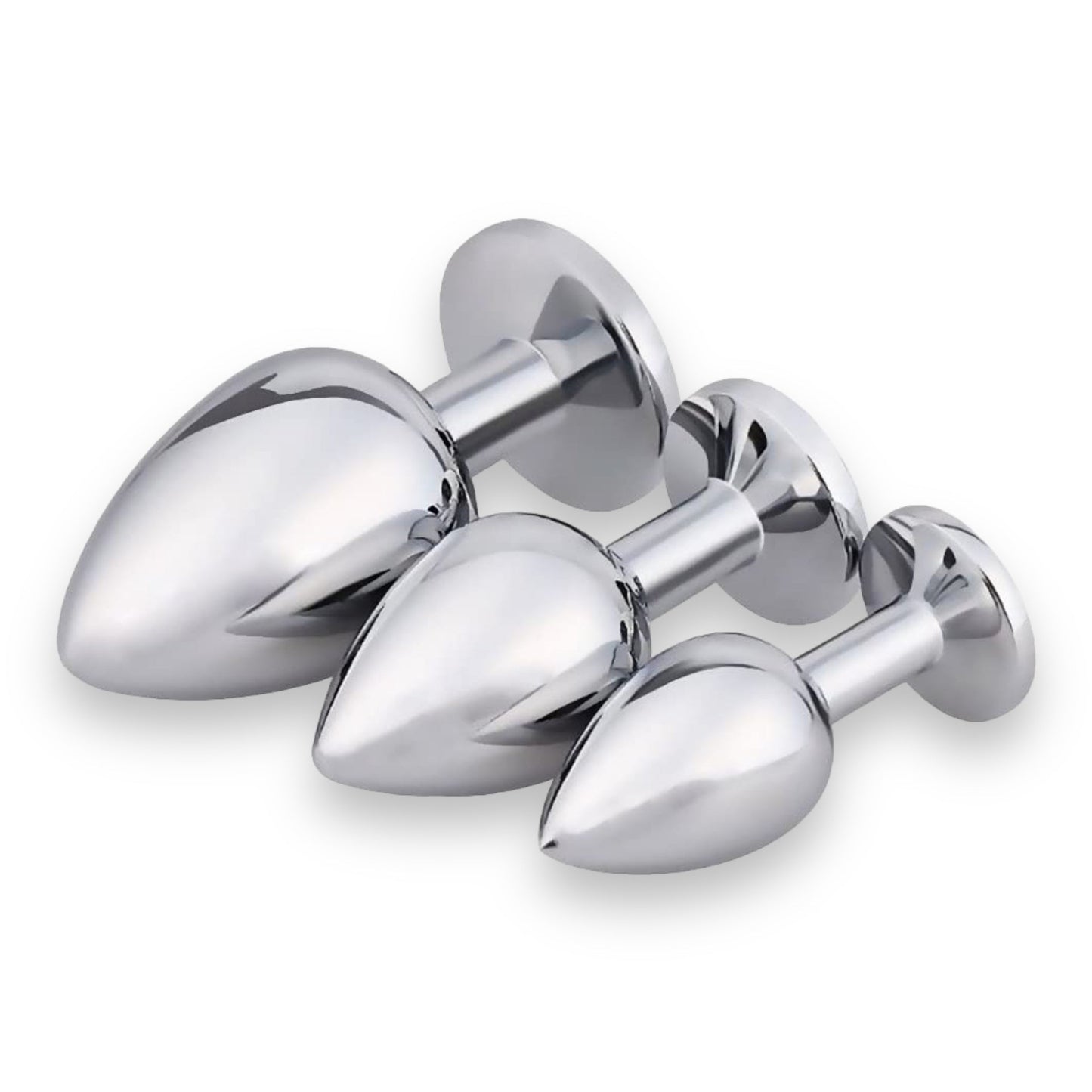 Metalen Butt Plug Set van 3 Pluggen in 3 maten en in  6 verschillende kleuren