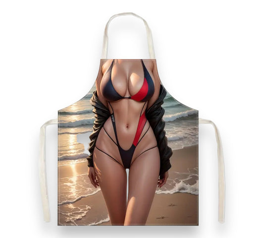 Grappig Keukenschort met Sexy Bikini Vrouw Design - Ideaal voor Feestjes en BBQ's