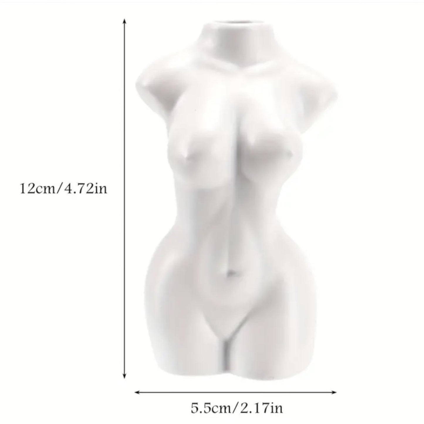 Vrouwenlichaam Vaas 'Elegante Vormen' - Wit - 12x5.5 cm