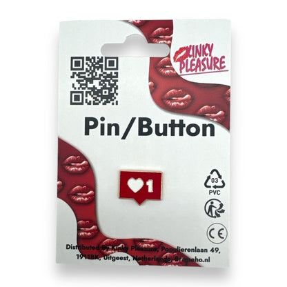 Like Button Badge Pin/Button - Vrolijke Rode Speld met Hartje