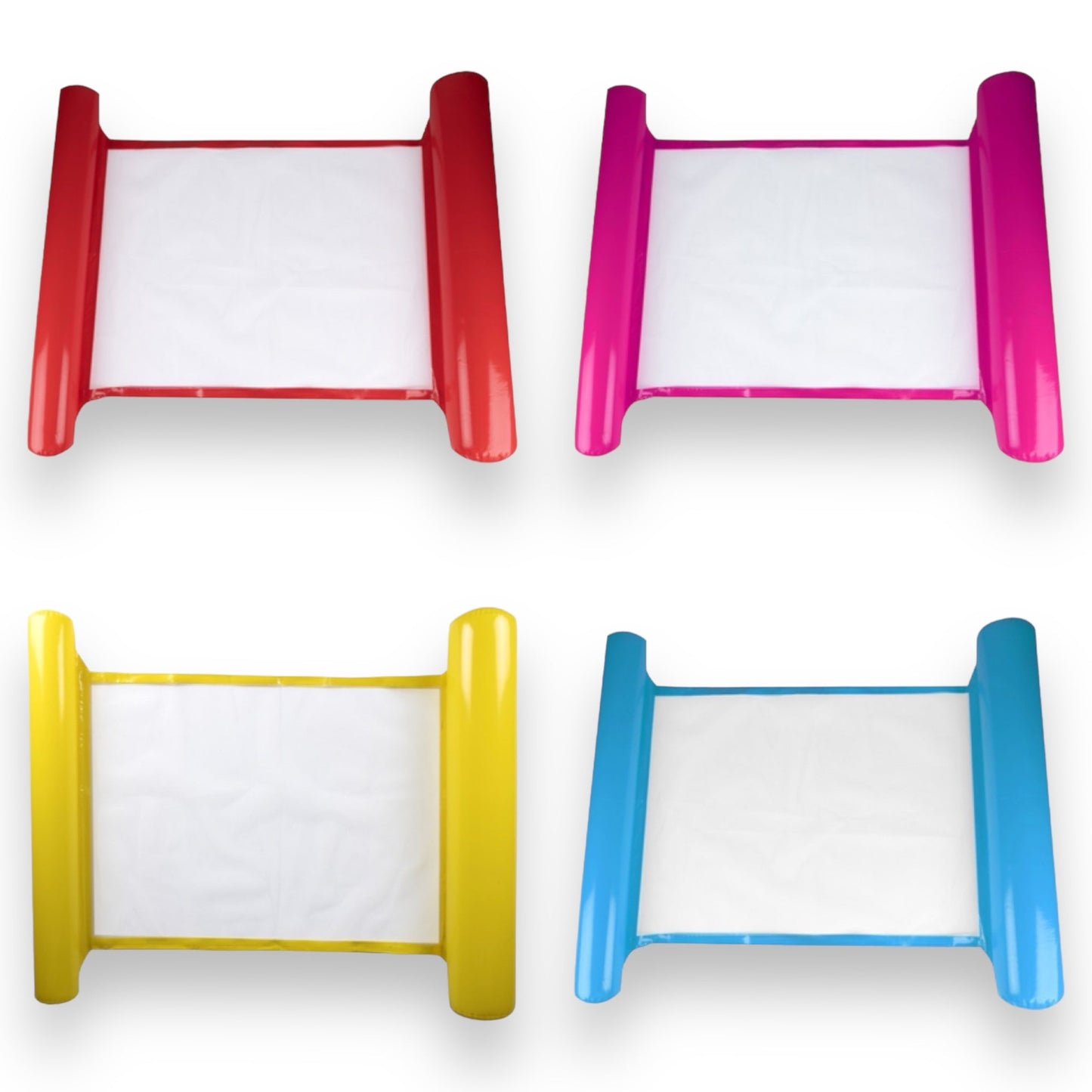 Opblaasbare Zwembad Hangmat in Vier Levendige Kleuren - Roze, Geel, Blauw, Rood