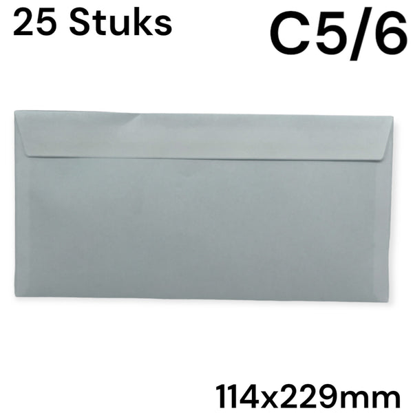 C5/C6 Enveloppen Wit 114 x 229 mm - 25 stuks