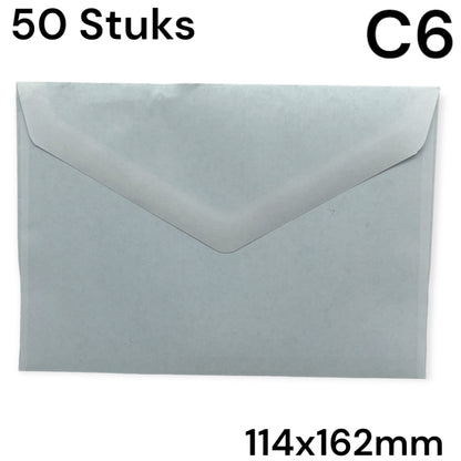 C6 Envelop Wit 114x162mm 50 Stuks