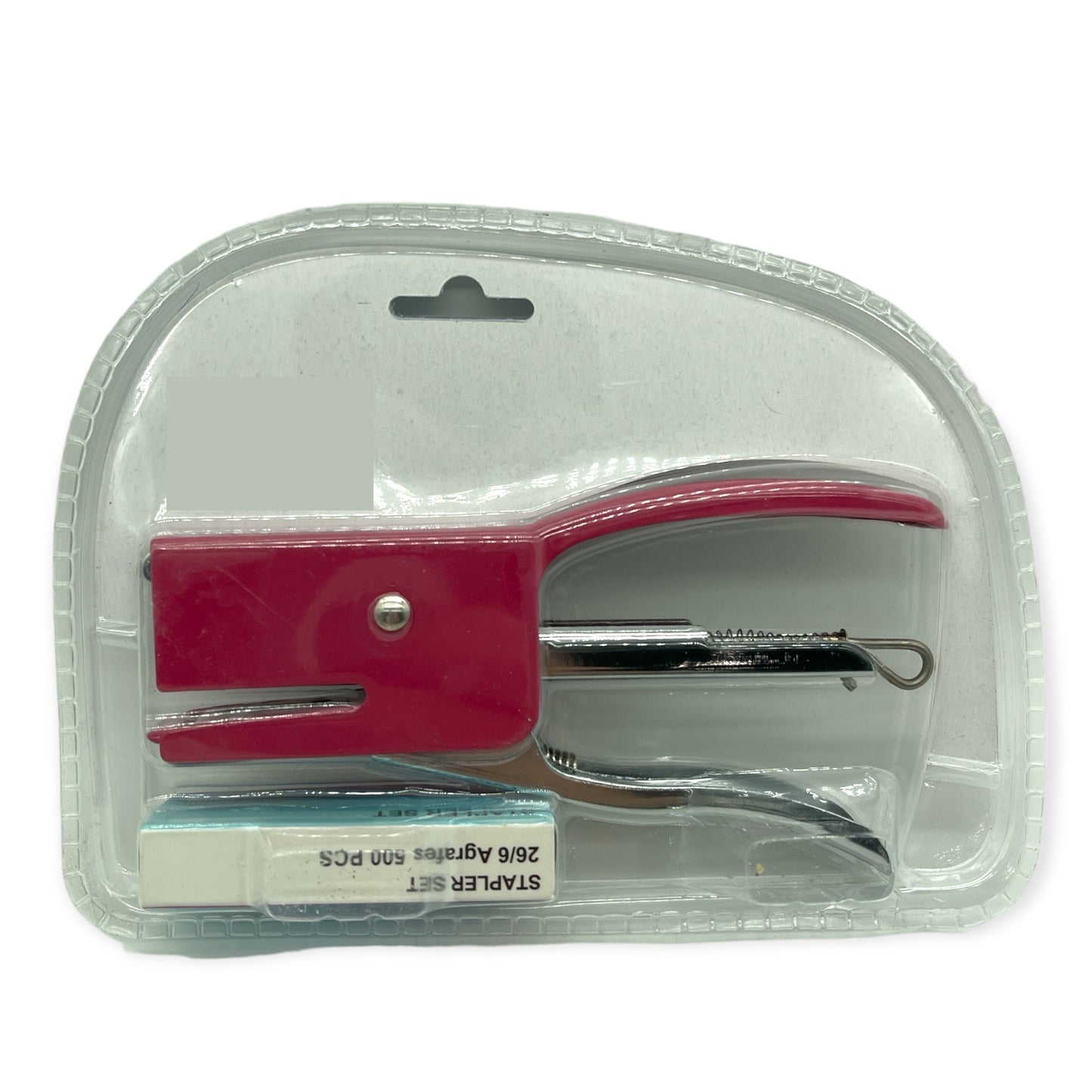 Stapler with 500 Staples in 3 Colors - Red, Blue and Black