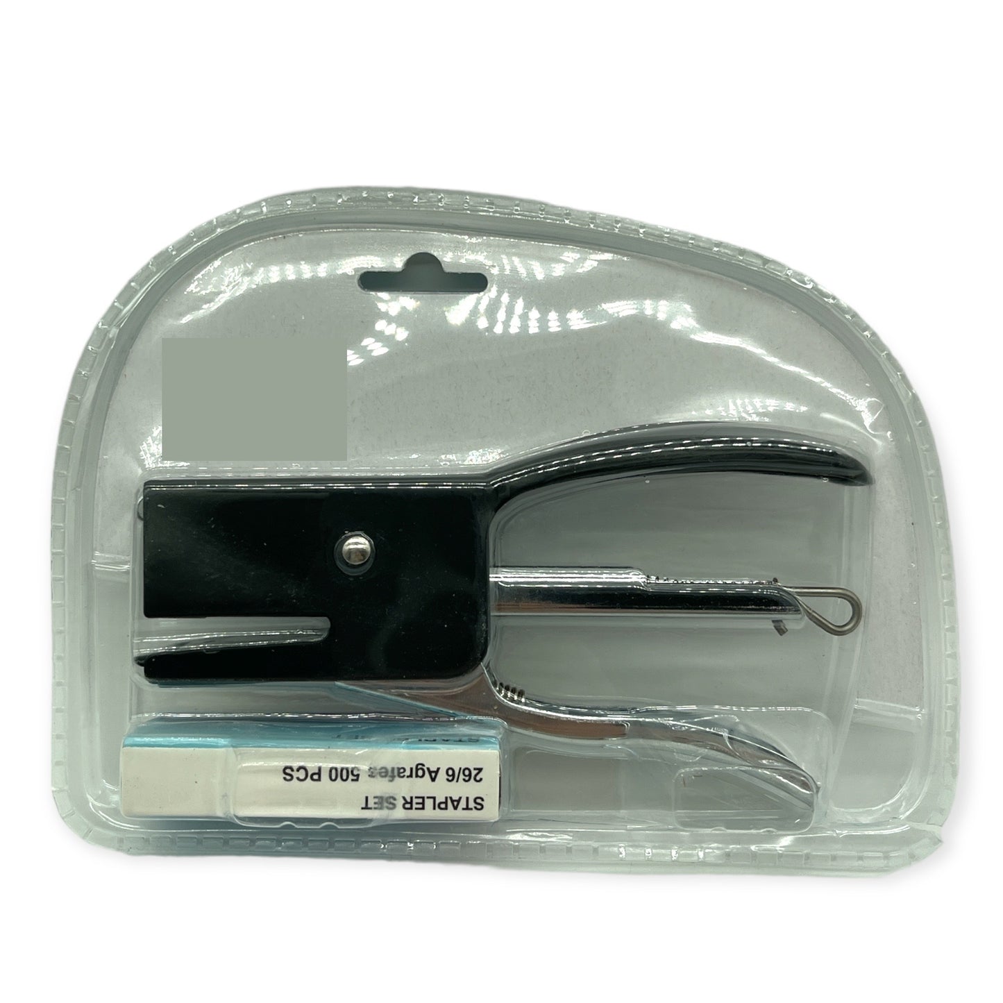 Stapler with 500 Staples in 3 Colors - Red, Blue and Black