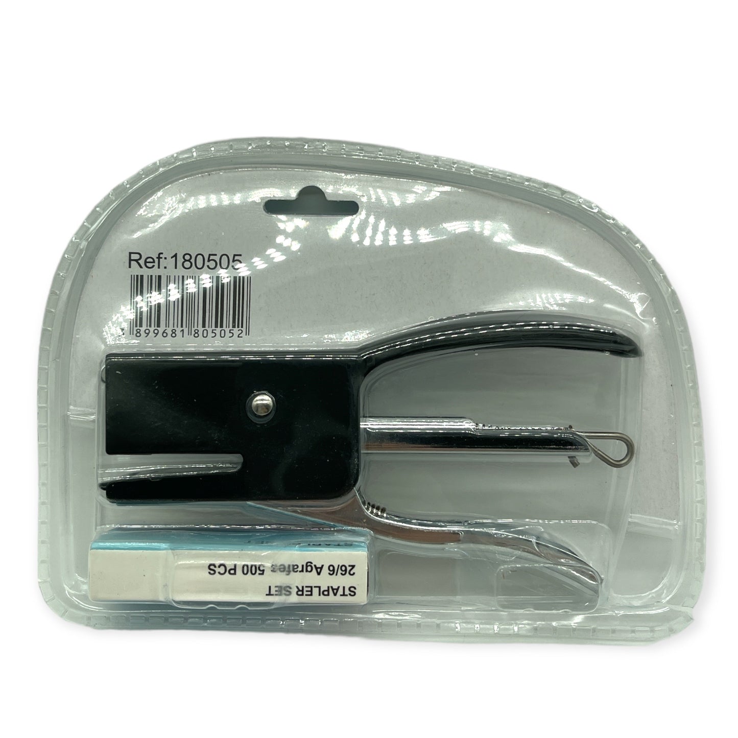 Stapler with 500 Staples in 3 Colors - Red, Blue and Black