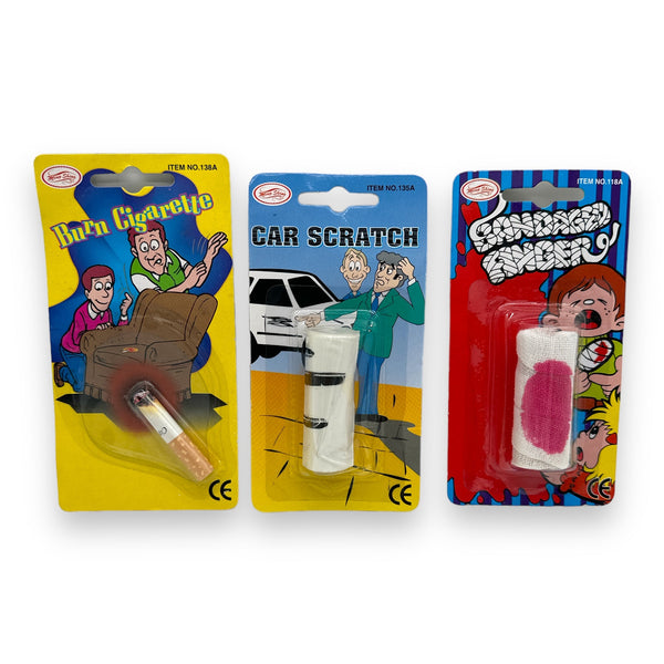Fopartikelen Pakket 3 Stuks - Vingerbandage, Autokras, Sigaret