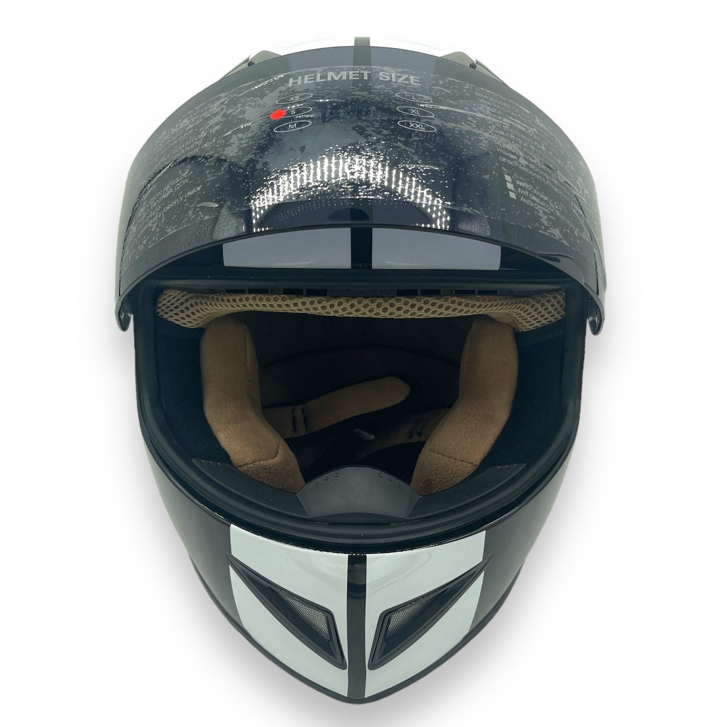BHR Zwarte Met Wit Motor Gross Helm Maat: S