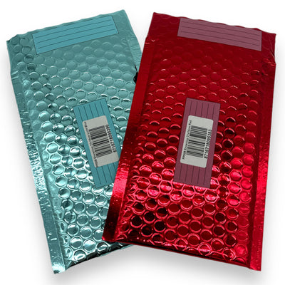 Luftpolstereinlage Metallic 21 x 14 cm - Rot oder Hellblau