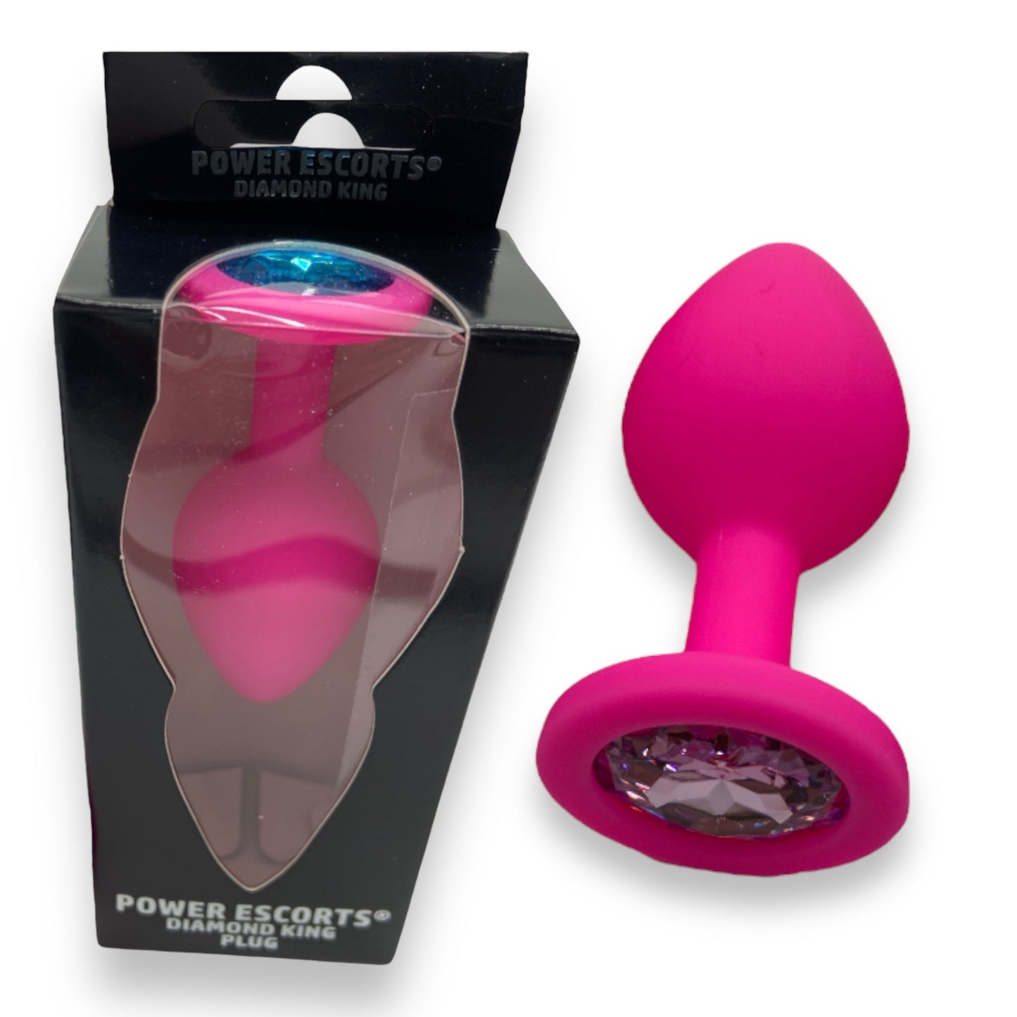 Power Escorts - BR133 - Diamond King - Silicone Butt Plug - Pink - 6 Colours - 3 Sizes