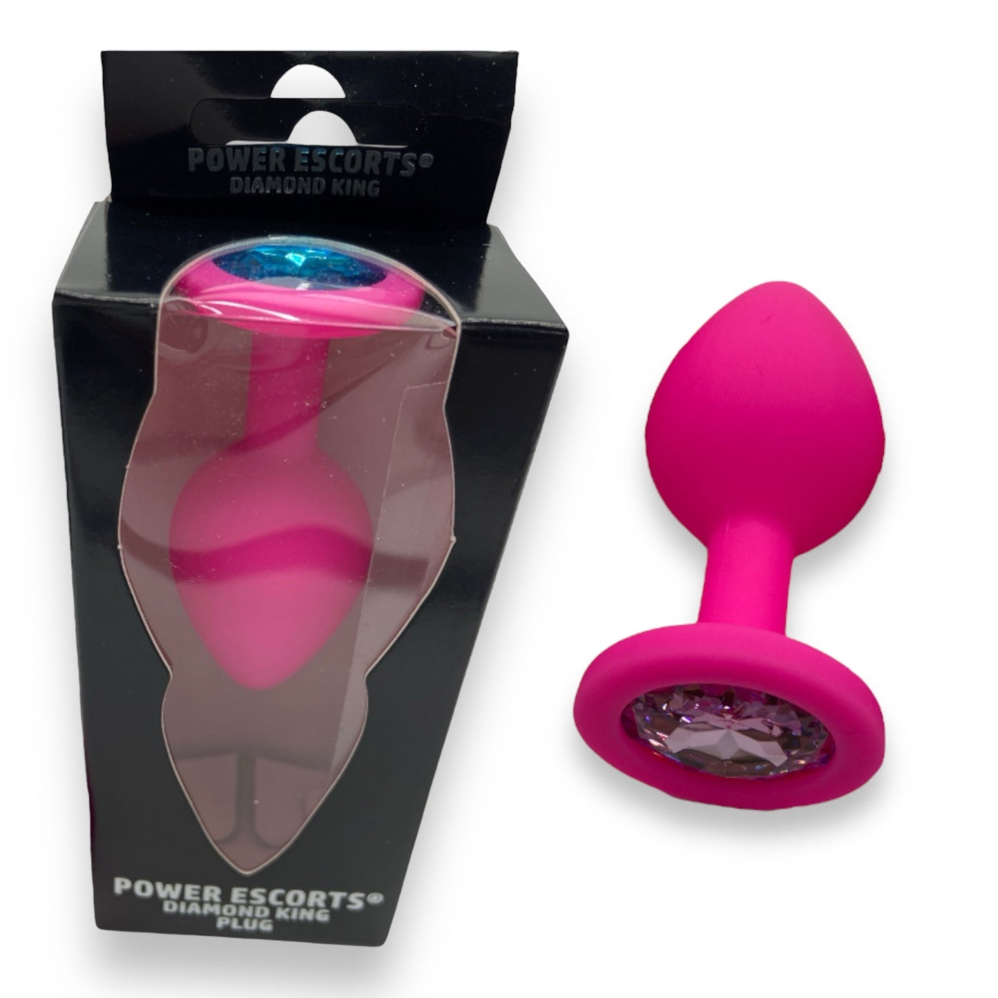 Power Escorts - BR133 - Diamond King - Silicone Butt Plug - Pink - 6 Colours - 3 Sizes