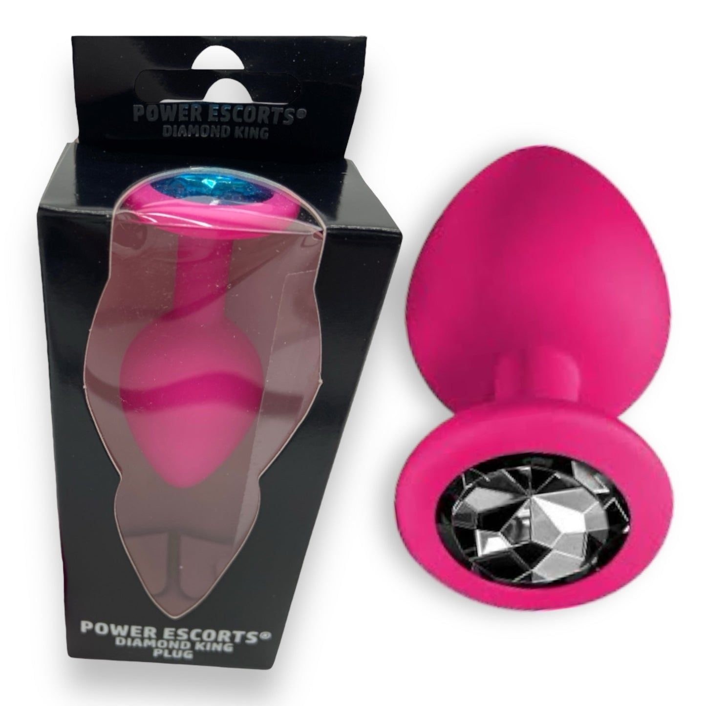 Power Escorts - BR133 - Diamond King - Silicone Butt Plug - Pink - 6 Colours - 3 Sizes