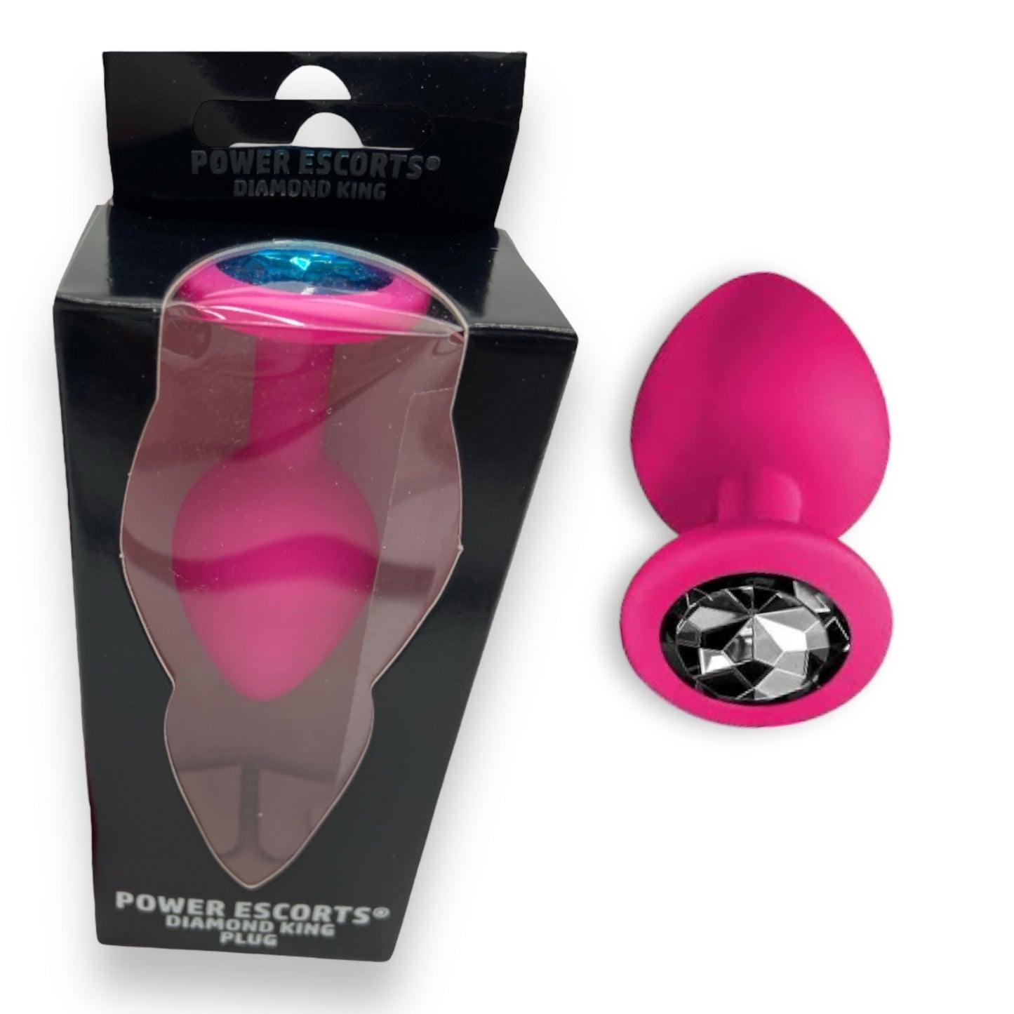 Power Escorts - BR133 - Diamond King - Silicone Butt Plug - Pink - 6 Colours - 3 Sizes