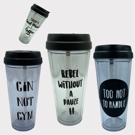 Sport/Koffie Beker Gemaakt van Hard PVC 500ml