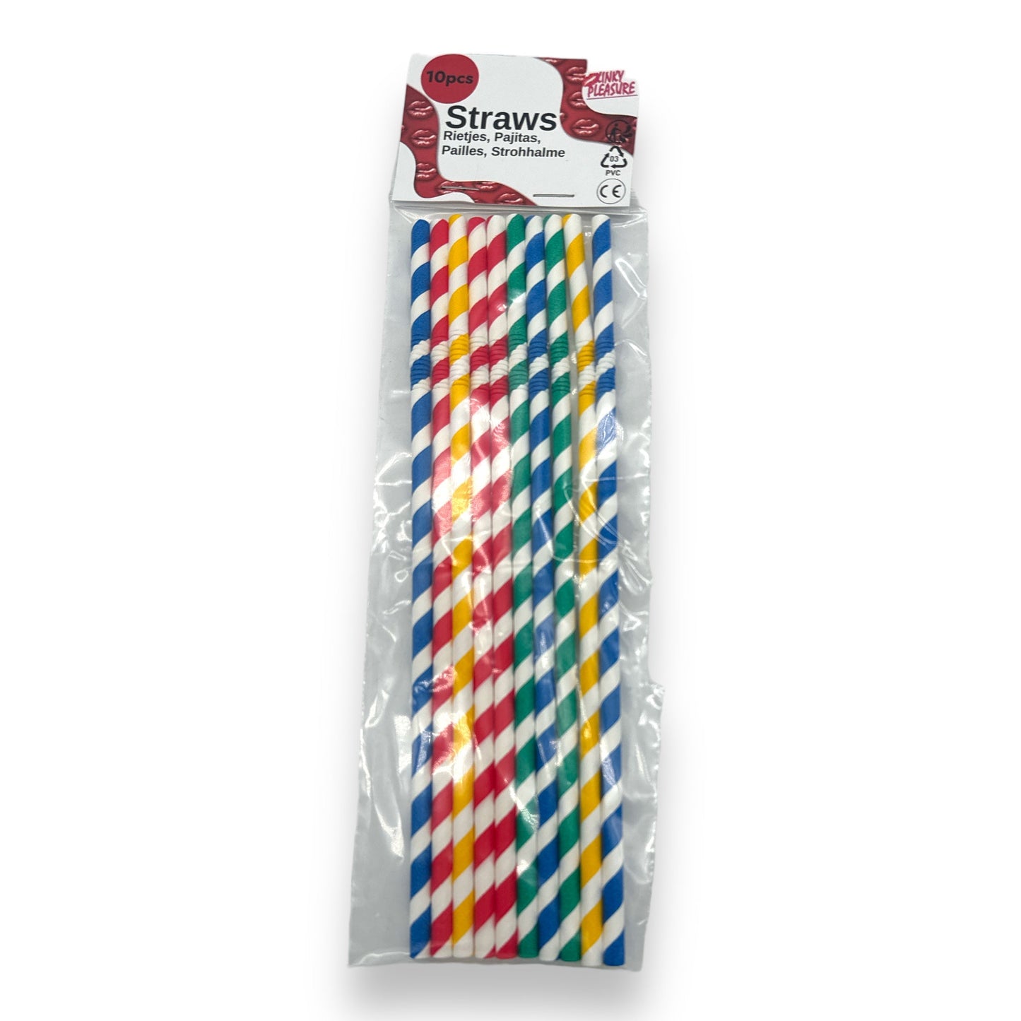 Buigzame Gekleurde Papieren Rietjes - 220x6mm - 10-Pack