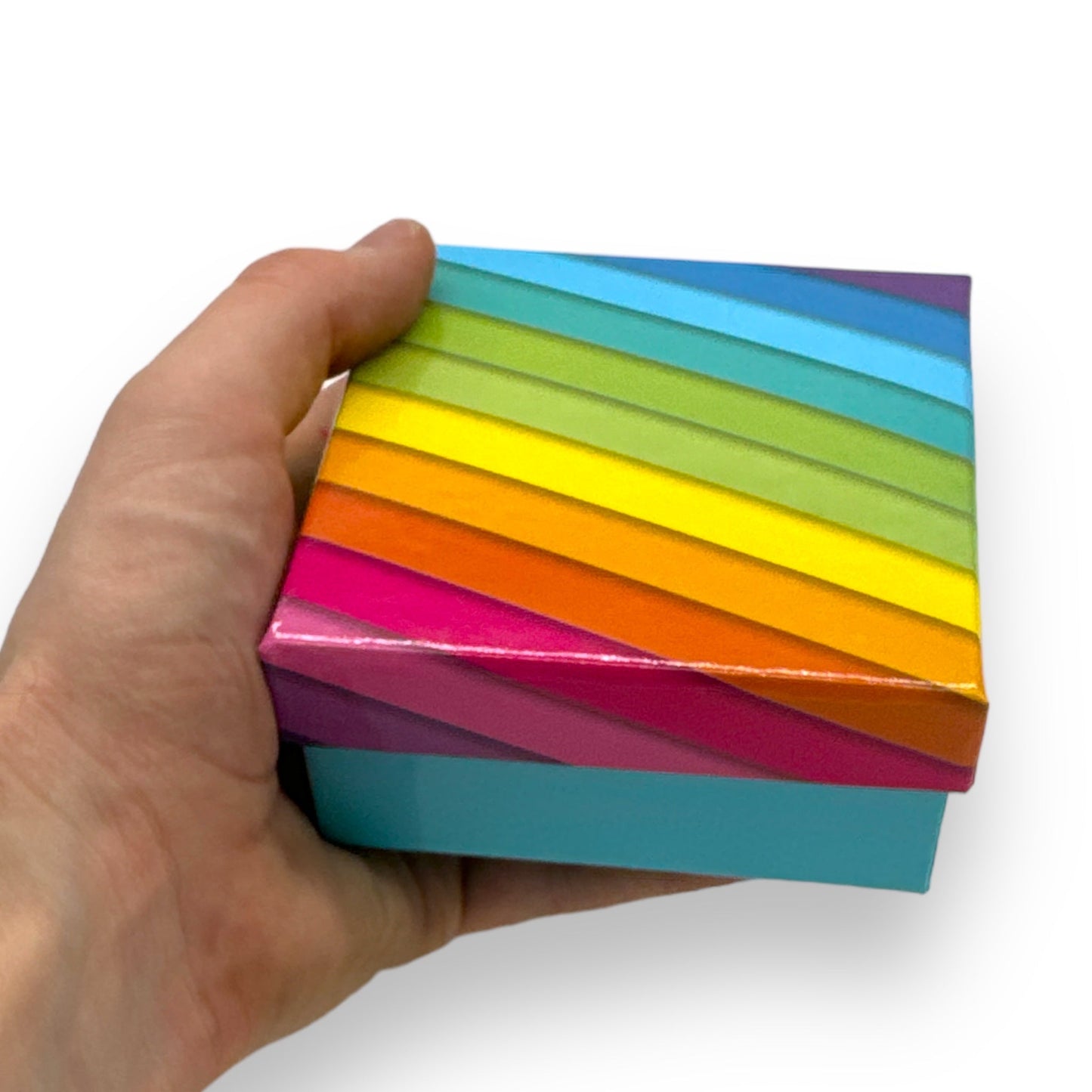 Regenboog Kartonnen Doos - 10x4,8 cm - Voeg Kleur en Stijl Toe aan Je Opbergruimte