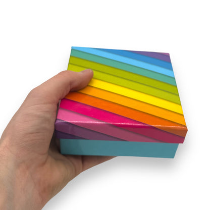 Regenboog Kartonnen Doos - 12x5,2 cm - Voeg Kleur en Stijl Toe aan Je Opbergruimte