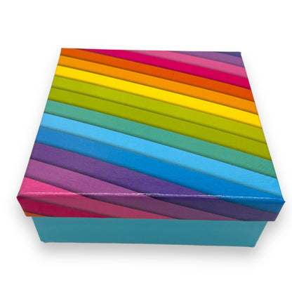 Regenboog Kartonnen Doos - 14x5,8 cm - Voeg Kleur en Stijl Toe aan Je Opbergruimte