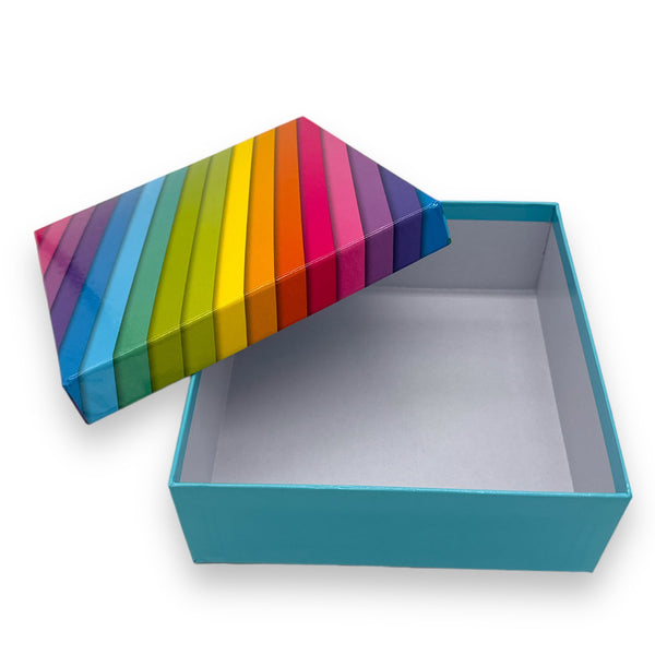 Regenbogen-Pappkarton 18x6,8 cm