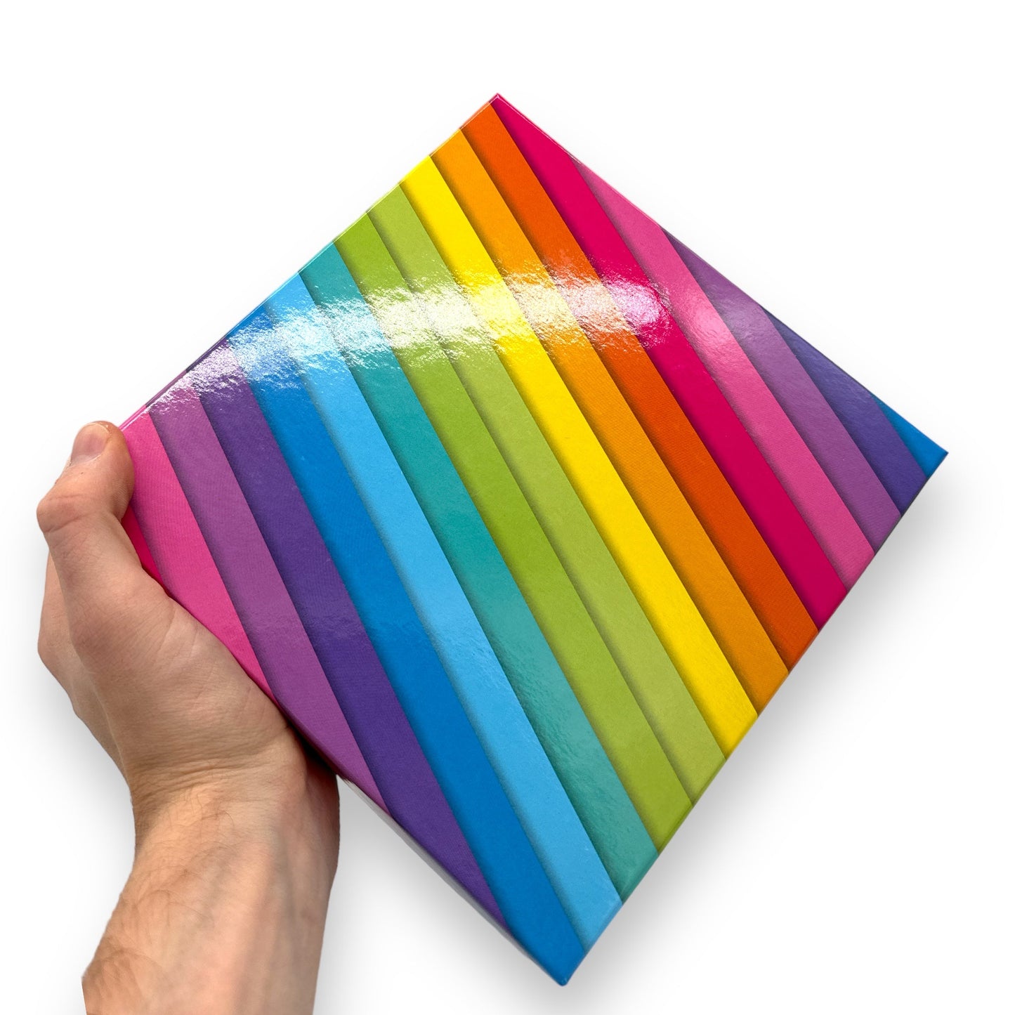 Regenboog Kartonnen Doos - 20x7,4 cm - Voeg Kleur en Stijl Toe aan Je Opbergruimte