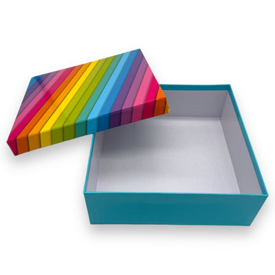 Regenbogen-Pappkarton 22x7,8 cm
