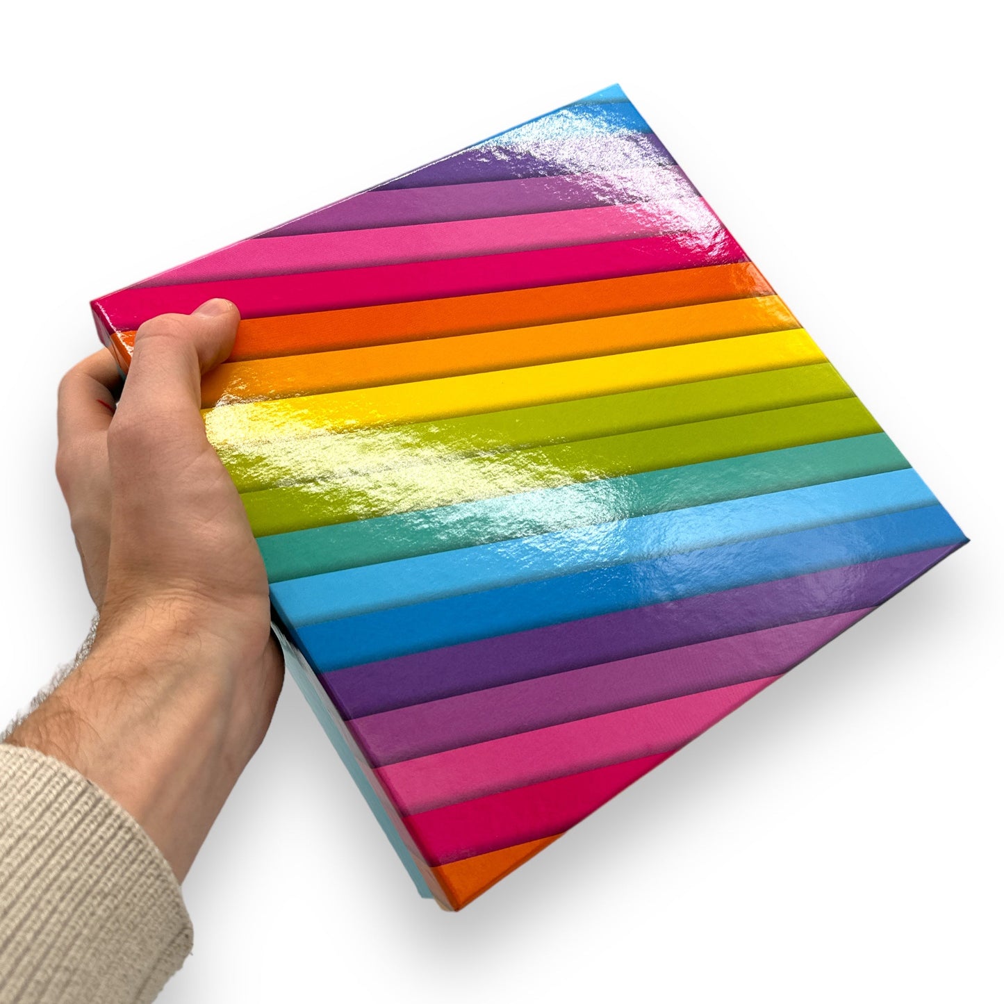 Regenboog Kartonnen Doos - 22x7.8cm - Voeg Kleur en Stijl Toe aan Je Opbergruimte