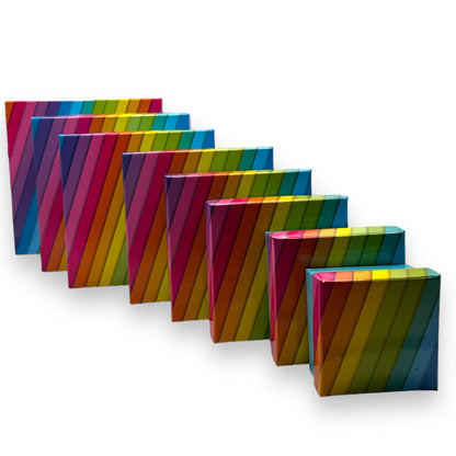 Regenboog Kartonnen Doos - 22x7.8cm - Voeg Kleur en Stijl Toe aan Je Opbergruimte