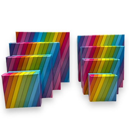 Regenboog Kartonnen Doos - 20x7,4 cm - Voeg Kleur en Stijl Toe aan Je Opbergruimte