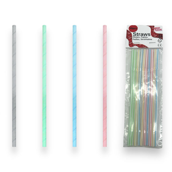 Papieren Rietjes Pastel 220x6 mm - 10 stuks