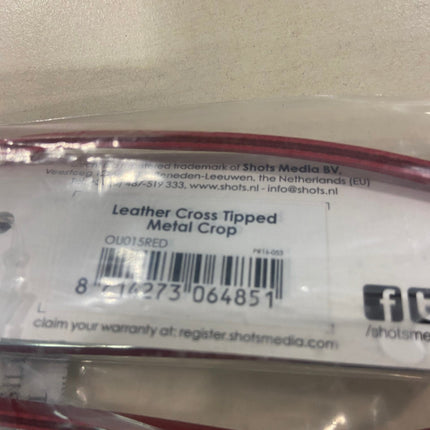 Zware Metalen Zweep - Rood Leer - 56 cm