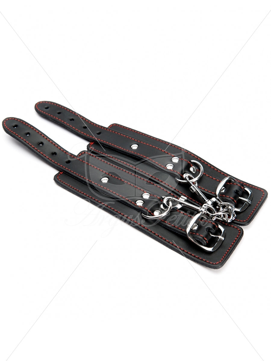 Argus Black Leather Wrist Cuffs - AF 001036