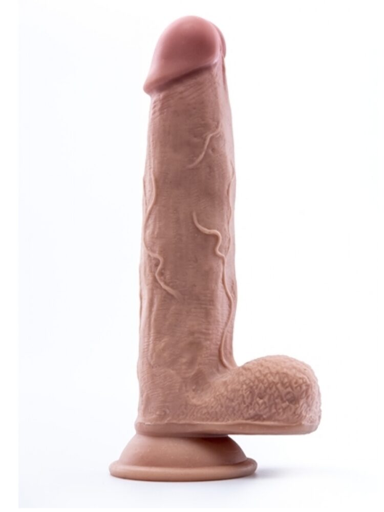 Argus Mr. Soft Pleasure 4 Double Layer Realistic Dildo with Balls and Suction Cup - 22.5 cm - Dia 4.7 cm AT1063